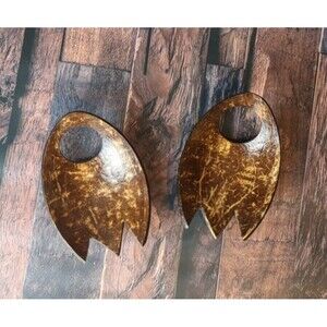 VTG Set of Wood Salad Tongs Mid Century Modern‎ (2 pieces) Hawaiian Inspired